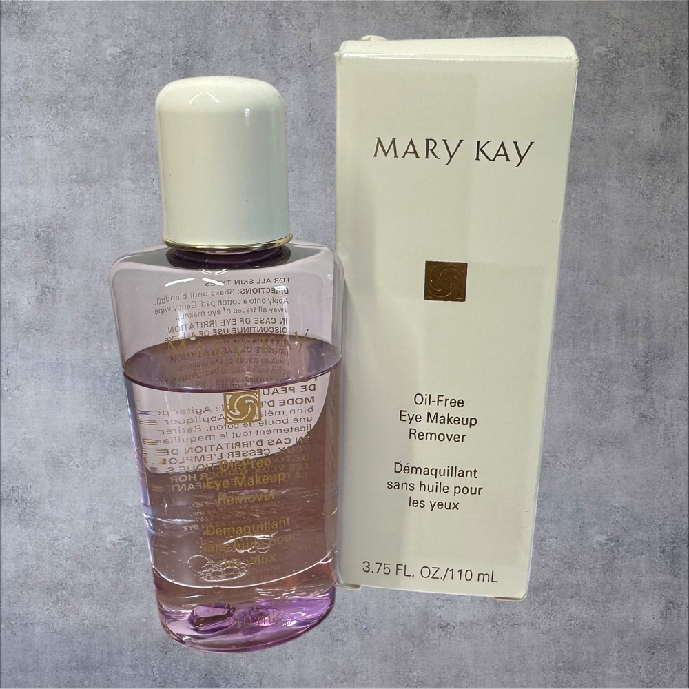Mary Kay Oil-Free Eye Makeup Remover 089100 3.75oz White Cap New Dual Phase